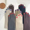 Fem fingrar handskar mode nagellack nåd lady vinter vintage full finger handskar kvinnor tjock körning pekskärm varma vantar kvinnlig t124 231216