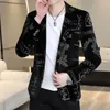 New Spring Autumn Season Men's Blazer Personalized Gold Velvet Small Suit Slim Fit Fashion Casual Men's Suit Coat