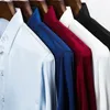 Erkekler Sıradan Gömlek Kraliyet Mavi Nakış İpek Gömlek Men Marka İnce Fit Uzun Kollu Erkek Elbise Düğün Partisi Smokin Chemsie Homme