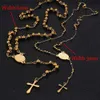 Pendant Necklaces New Jesus Stainless Steel Cross Rosary Christian Catholic Religious Chain Characteristic Style Men And Women JewelryL231218