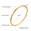 Bangle Women Gold Color Stainless Steel Cuff Bracelet Chic Jewelry Wristband Plain Slip Bangle Stacking Bracelet Gift to Young Girls 231218