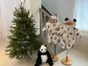 Ensembles de vêtements 2023 hiver bébé plus velours épais chaud ensemble infantile fille veste rembourrée pantalon 2pcs costume enfant garçon panda imprimer tenues