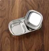 Storage Boxes Stainless Steel Gold Or Silver Saucer Pot Barbecue Dipping Anti Drop Sauce Dish