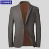 Spring and Autumn New Men's Jacquard Woolen Suit Coat for Middle Aged Men's Business and Leisure Simple Suit Top Wholesale