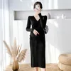 Costumi da bagno M15 # Sexy Hot Chic Ins Abito premaman lavorato a maglia Elegante A Line Aderente su scollo a V Abiti slim per le donne incinte Gravidanza