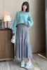 Skirts Skorts 5579# Autumn Winter Fashion Warm Knitted Maternity Skirts Elegant A Line Big Bottoms Belly Clothes for Pregnant Women Pregnancy 231218