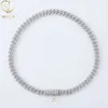 Najwyższej jakości nowa kolekcja Fine Jewelry Out Moissanite Diamond 925 Silver Miami Cuban Link łańcuch dla mężczyzn