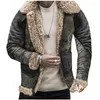 メンズジャケット2023冬の毛皮の統合メンジャケット濃厚模倣ベルベットプリントコート大規模ファッションウォームメンズウェアアウター