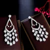 Dangle Earrings BeaQueen Noble Long Tassel For Women Water Droplets Cubic Zircon Crystal Jewelry Bridal Wedding Accessories E560