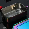 Dinnerware Stainless Steel Bento Box Leakproof Metal Lunch With Removable Divider For Children And Adults