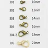 Hela 1000pcs imitation rodium pläterat 10mm 12mm 14mm 16mm 18mm 21mm 23mm 24mm zinklegering hummer clasps krokar smycken findi201d