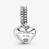 100% 925 Sterling Silver Mother  Daughter Hearts Dangle Charms Fit Original European Charm Bracelet Fashion Women Wedding Engagem220l