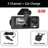 2024 جديد 3 كاميرات عدسة Car DVR 3-channel dash cam hd 1080p dash camera wifi dashcam مسجل فيديو سوداء 24H مراقبة وقوف السيارات G30
