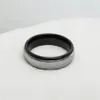 Vintage 6 mm szerokość czarne pierścienie dla mężczyzn Tungsten Wedding Profebla Dome Band High Polished Srebrny kolor na zewnątrz 6-131307i