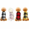 Dog Apparel Pet Fleece Autumn And Winter Thickened Plaid Casual Simple Warm Clothes Vest No Air Leakage