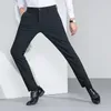 Men's Suits Men Elegant Suit Pant Black Blue Gray Business Casual Trousers Nylon Spandex Blended Fabric Comfy Office Work Pants Smart