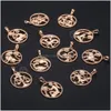 Signe du zodiaque 12 Constellation pendentif collier pour femmes hommes 585 or Rose femmes hommes chaîne cadeau bijoux de mode Gpm Dh9Fq