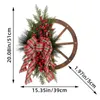 Decorative Flowers Christmas Wreath For Front Door Red Berry Thick Vibrant Delicate Non Fade Outdoor Fireplaces