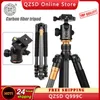 Holders QZSD Q999C Carbon Fiber Professional Tripod Monopod Ballhead Changeabel For DSLR Camera Camcorder Monopod 159cm Max Height