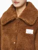 Cappotto invernale caldo da donna con colletto rovesciato in pelliccia sintetica di agnello a maniche lunghe, tasche grandi, di nuovo design, SML