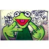 Peintures Toile Peinture Street Iti Art Frog Kermit Doigt Affiche Imprimer Animal Huile Mur Photos Pour Salon Sans Cadre5060105 Dr Dhr4T