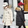 Down Coat 3 16Y Russian Children White Duck Winter Teenage Baby Boys Girls Fashion Large Fur Hooded Warm Parkas Kids Snow Jacket 231218