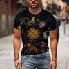 Men's T Shirts Summer 3D Printing T-Shirt For Men Lattice Ancient Mythical Animal Images Cool Breathable Short Sleeves Trendy Casual Tshirt