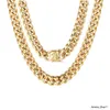 mens square buckle big thick 6-18mm miami gold plated cuban link chain necklace