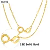 Chokers Ruiyi Real 18k Corrente de Ouro Colar Clássico Simples O Chain Design Pure Au750 Colar de Ouro para Mulheres Fine Jewelry Presente 231218