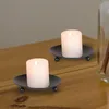 Candle Holders Metal Plate Holder Candles Stand Decorative Pillar For Table Home Farmhouse Housewarming Dining Room