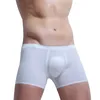 Underpants Sexy Mens Seamless Underwear Semi See Through Boxer Briefs Exotic Lingerie Male Low Rise Bulge Pouch Shorts Stretchy