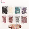 Nail Art Decorations 1000PCS Stickers Flatback Crystal AB 14 Facets Resin Round Rhinestone Tips Beads Makeup Cosmetic Decoration Tool