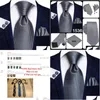 Галстуки на шею Галстуки на шею Hitie 85 см Деловые черные однотонные мужские галстуки с узором пейсли из 100% шелка для мужчин Формальные роскошные свадебные галстуки Gravatas 2 Dhdr1