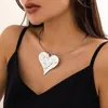 Pendant Necklaces Vintage Fashion Irregular Love Heart Necklace For Women Cool Exaggerated Aesthetics Collar Chain Punk Trendy Jewelry