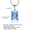 Pendentifs Umcho pierres précieuses Nano bleu topaze pendentifs colliers pour femmes marque bijoux fins véritable Sterling Sier carré bijoux de fête