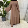Etniska kläder 10 färger muslimska hijab dubai abaya långa klänningar kvinnor med skärmar islam afrikansk musulman djellaba