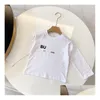 Pojkar och flickor Baby Designer Crewneck Cotton Long Sleeve Base Shirt Classic Letter Fashion Childrens Wear Series Storlek 90-150 cm G13 DHHLC