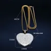 Katolsk Holy Bible Vers Projection Cross Heart Necklace 14K Yellow Gold Spanish Religious Chain Jewelry Colar Feminino