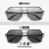 Sunglasses Fashion Aluminum Pochromic Men Women Polarized Sun Glasses Chameleon Anti-glare Driving