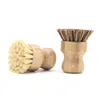 Cleaning Brushes Round Wood Brush Handle Pot Dish Household Sisal Palm Bamboo Kitchen Chores Rub Cleaning Brushes Drop Delivery Home G Dhjr1