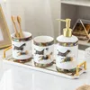 Designer badaccessoireset Europese creatieve keramische toiletartikelen set vier en zes stuks hotel badkamerbenodigdheden opslagaccessoires