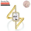 Кластерные кольца Derenity Day 2ct D Color 6 8 мм сияющая свадьба Moissanite Wedding для женщин S925 Серебряные ленты.