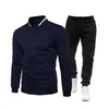 Men's Tracksuits Autumn And Winter Hoodie Set Fashion Zipper Coat Long Pants Warm Sports Clothing Harajuku Casual Spo