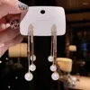 Boucles d'oreilles pendantes Rimiut longs glands en cristal femmes élégantes mode Glod brillant grande boucle d'oreille accessoires pour fête de mariage bijoux