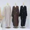 Abbigliamento etnico Ricamo lunare Dubai Abaya Tessuto sottile Maniche a farfalla Kimono oversize Donne musulmane Caftano islamico Festa Ramadan