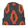 Berets Tropical Fuits Papaya Bonnet Hat Knit Hip Hop Street Skullies Beanies Men's Women's Summer Dual-use Cap