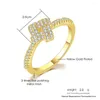 Klastrowe pierścionki delikatne dla kobiet Koreańskie kryształowy cyrkon słodki obietnica Pierścień Pierścień Złoty kolor palec