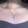 Stock Stock Freeshipping Hip Hop Biżuteria 925 Silver 18K Gold Slated VVS MOISSANITE Cross Naszyjniki dla mężczyzn kobiety