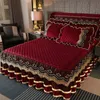 Beddengoedsets Luxe winterkristalfluweel Dikker gewatteerde sprei King Queen size flanellen bedrok Exclusief kussensloop 231218