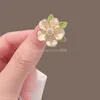 New Fashion Rhinestone Pearl Brooches for Women Girls Camellia Flower Crystal Corsage Scarf Buckle Clothing Accessories